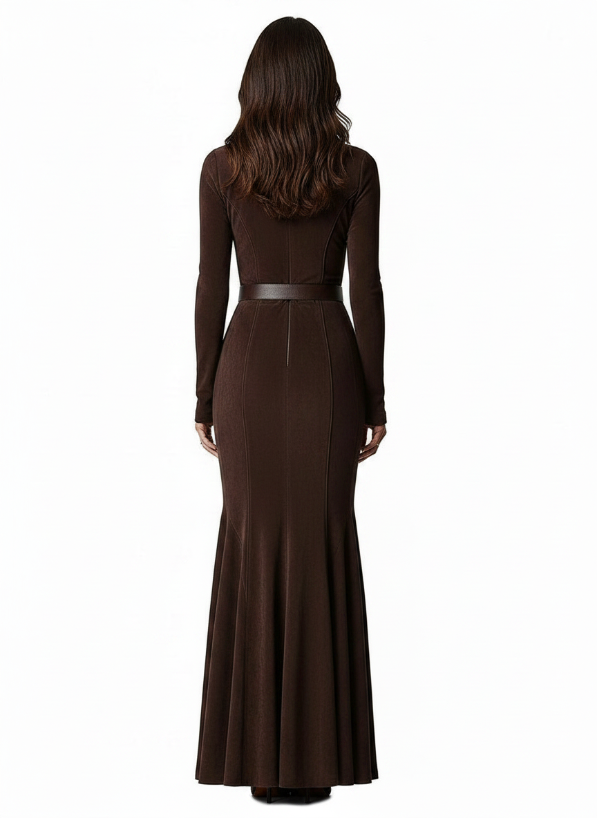 Florette | Women's Vintage Belted Flowy Maxi Dress