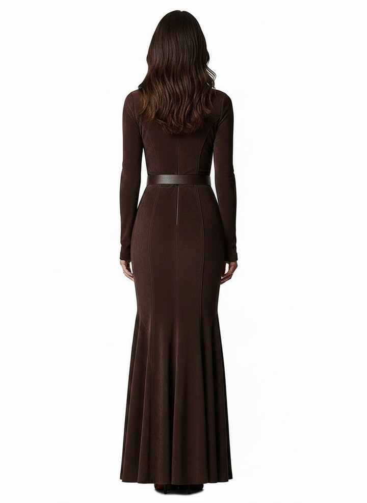 Florette | Women's Vintage Belted Flowy Maxi Dress