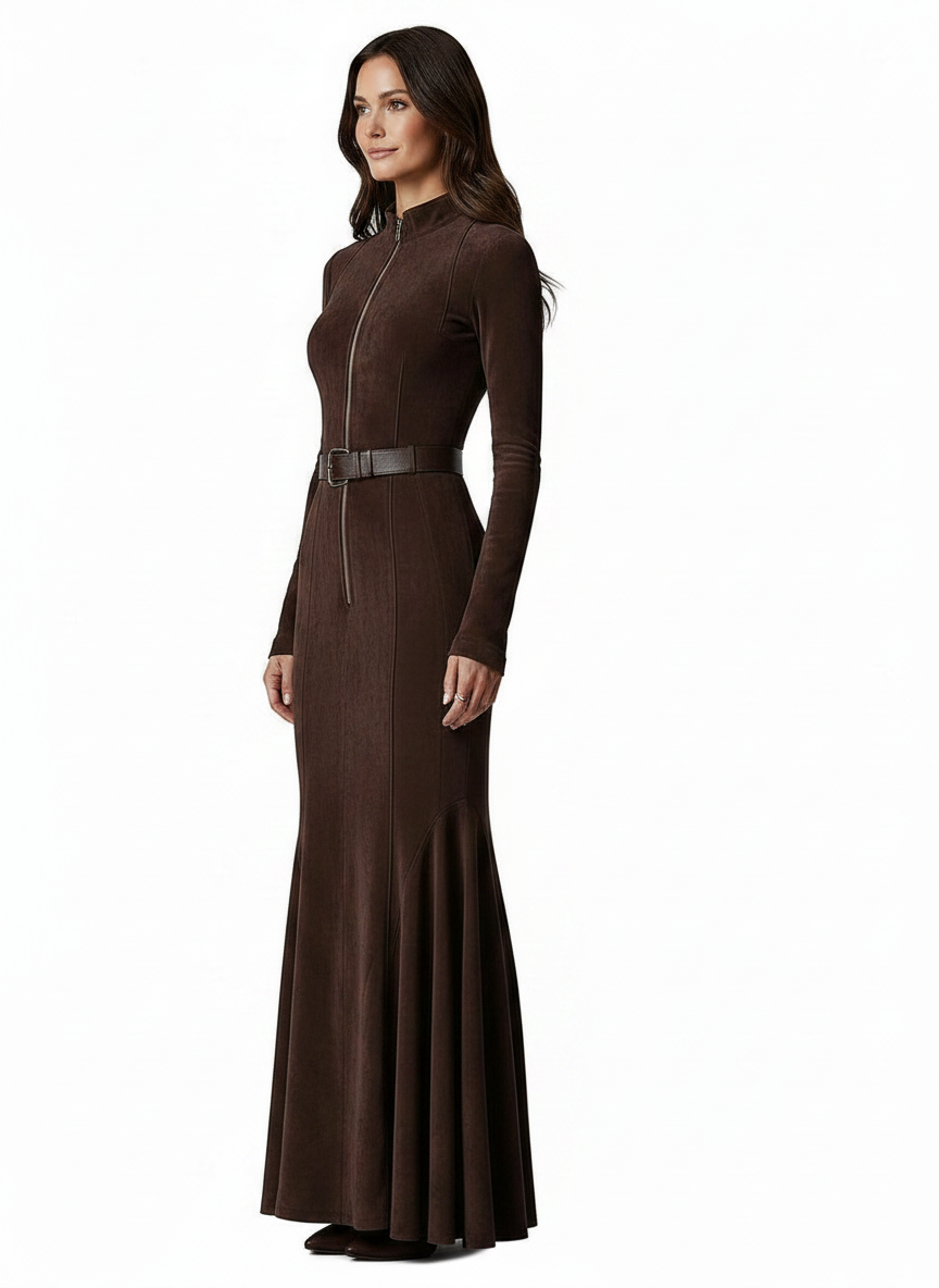 Florette | Women's Vintage Belted Flowy Maxi Dress