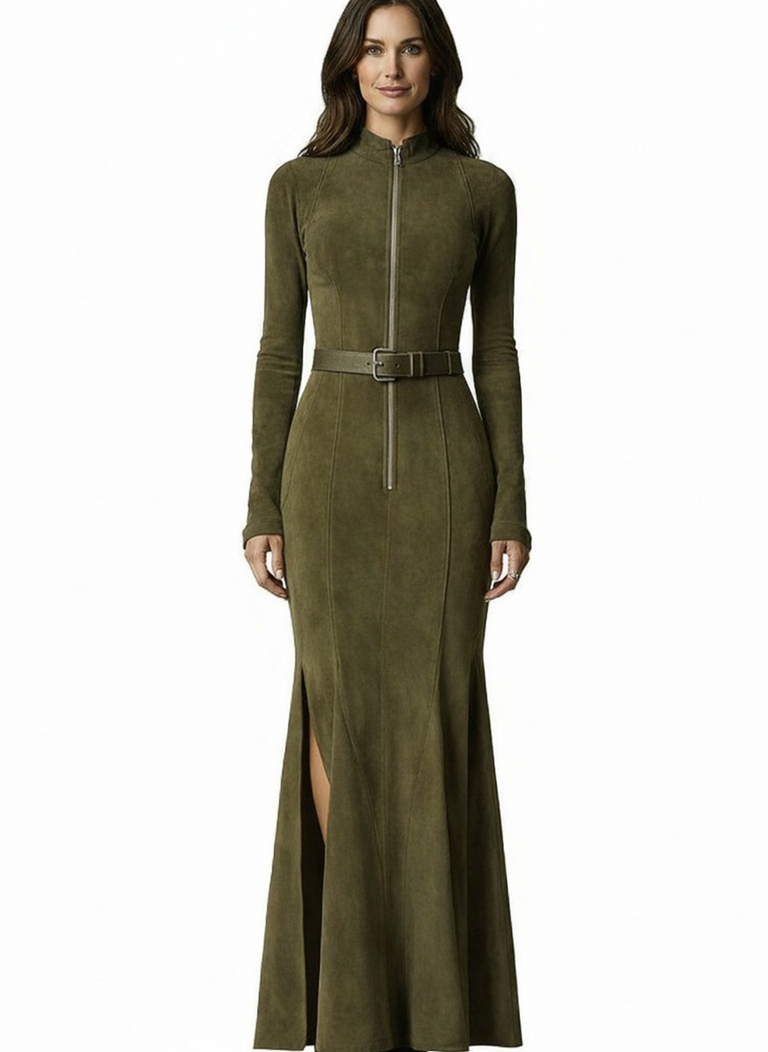 Florette | Women's Vintage Belted Flowy Maxi Dress