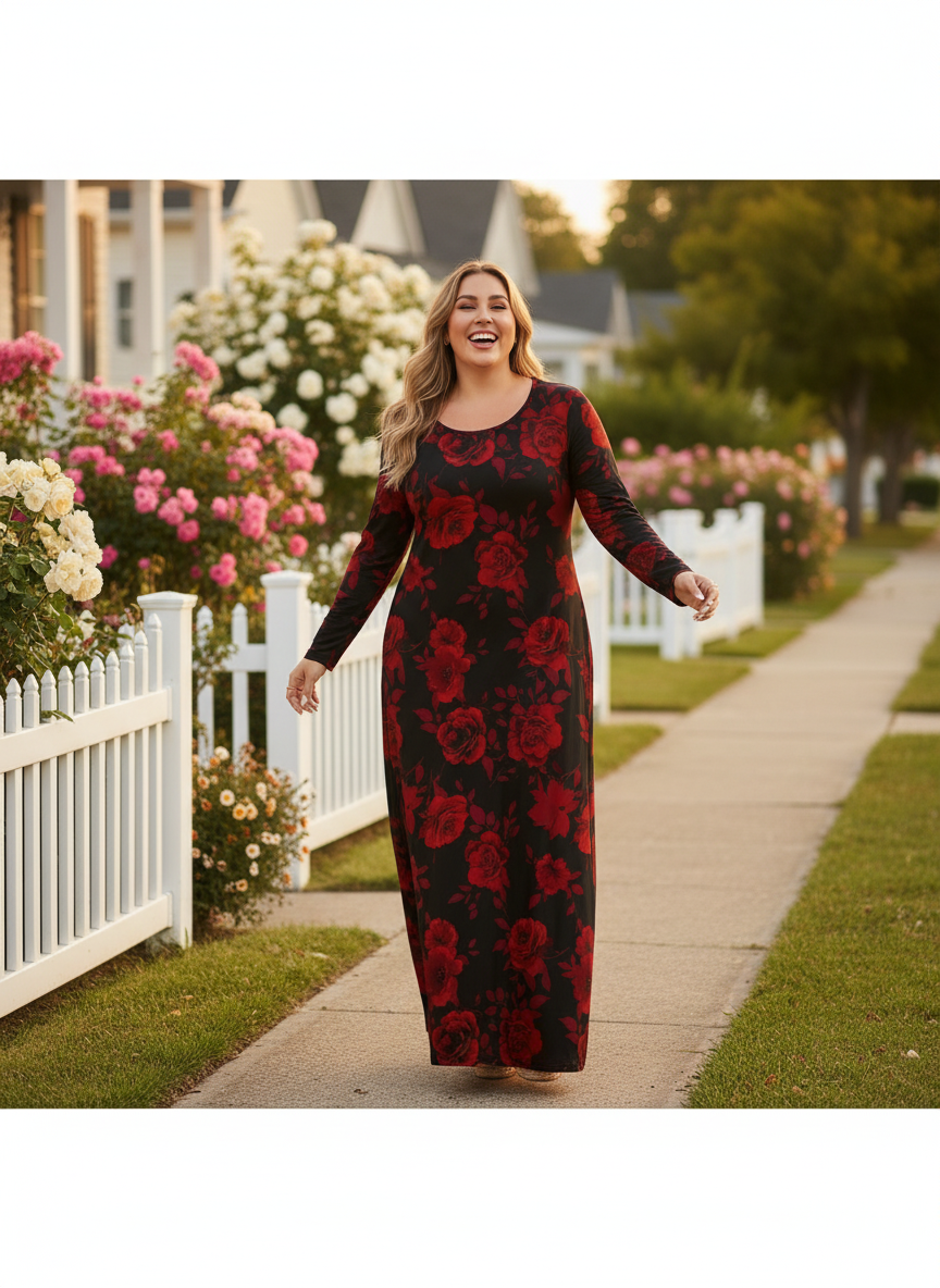 Grace | Women's Floral Print Flowy Maxi Dress