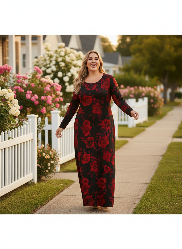 Grace | Women's Floral Print Flowy Maxi Dress