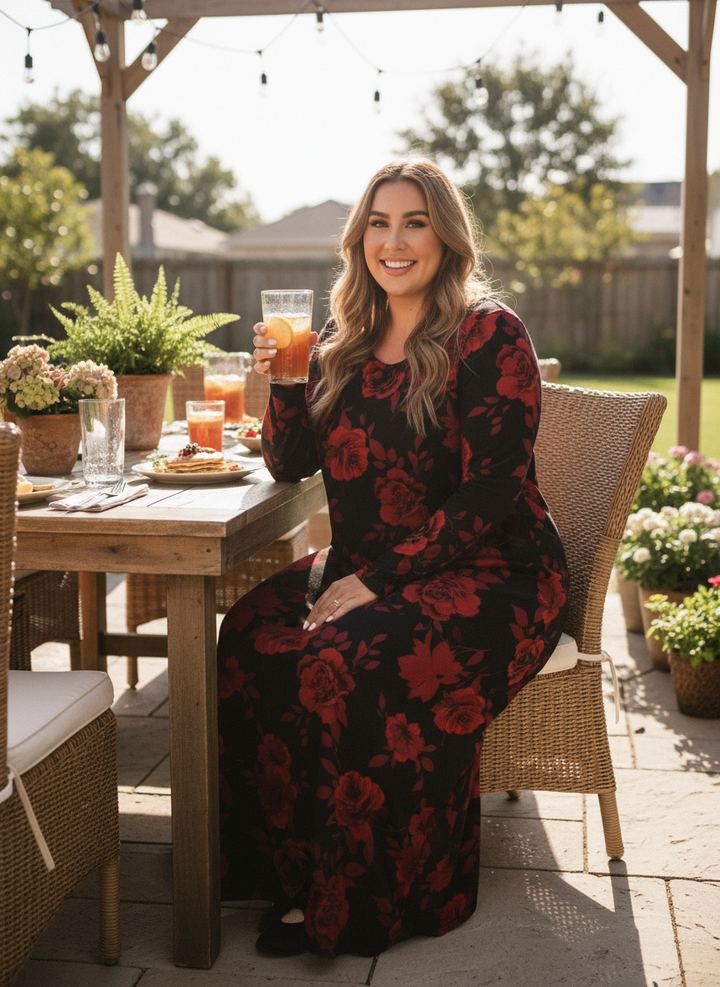 Grace | Women's Floral Print Flowy Maxi Dress