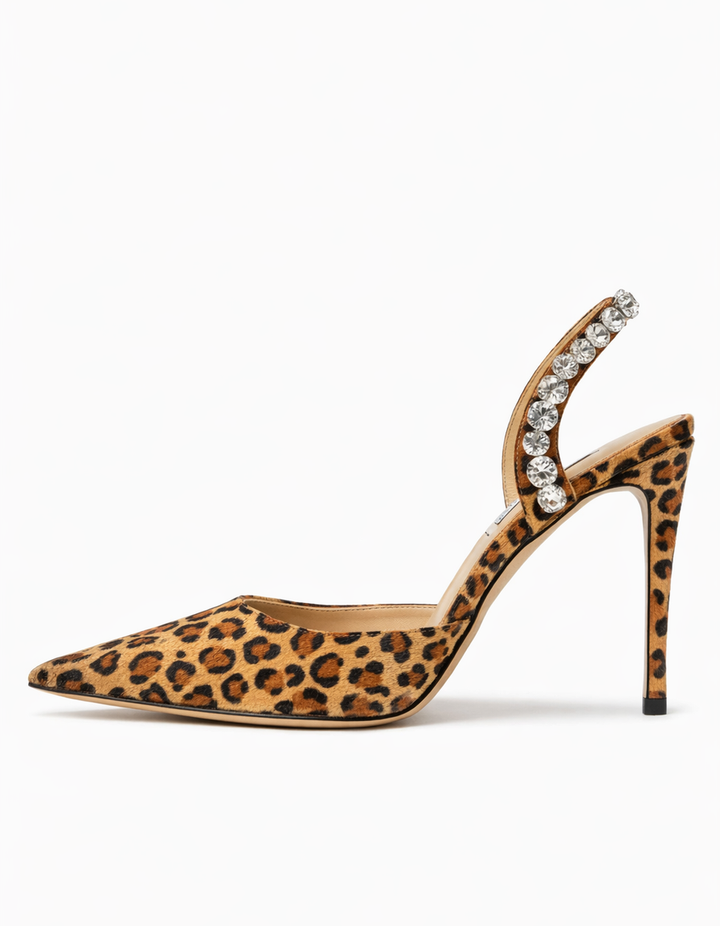 Irene | Women's Rhinestone Slingback Pumps in Red