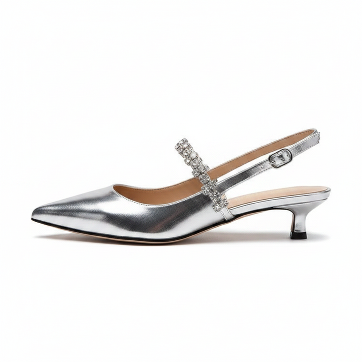 Isabelle | Women's Crystal Strap Slingback Pumps