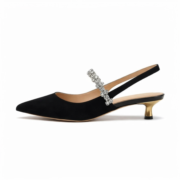 Isabelle | Women's Crystal Strap Slingback Pumps