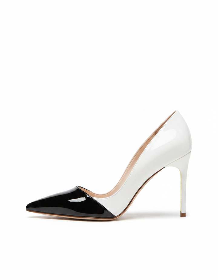 Itala | Women's Splicing Leather Pumps in Beige
