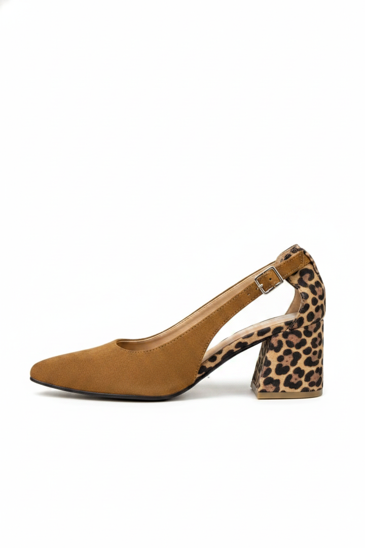 Joelle | Women's Leopard Print Slingback Block Heels
