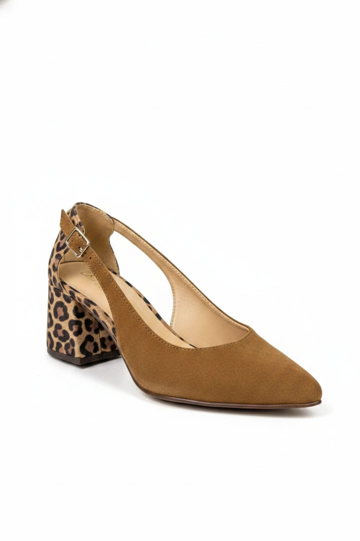 Joelle | Women's Leopard Print Slingback Block Heels