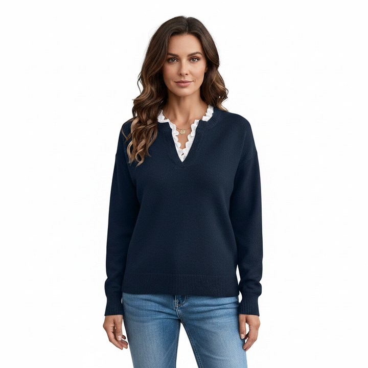 Kaitlyssa | Women's Lace Detail Knit Sweater