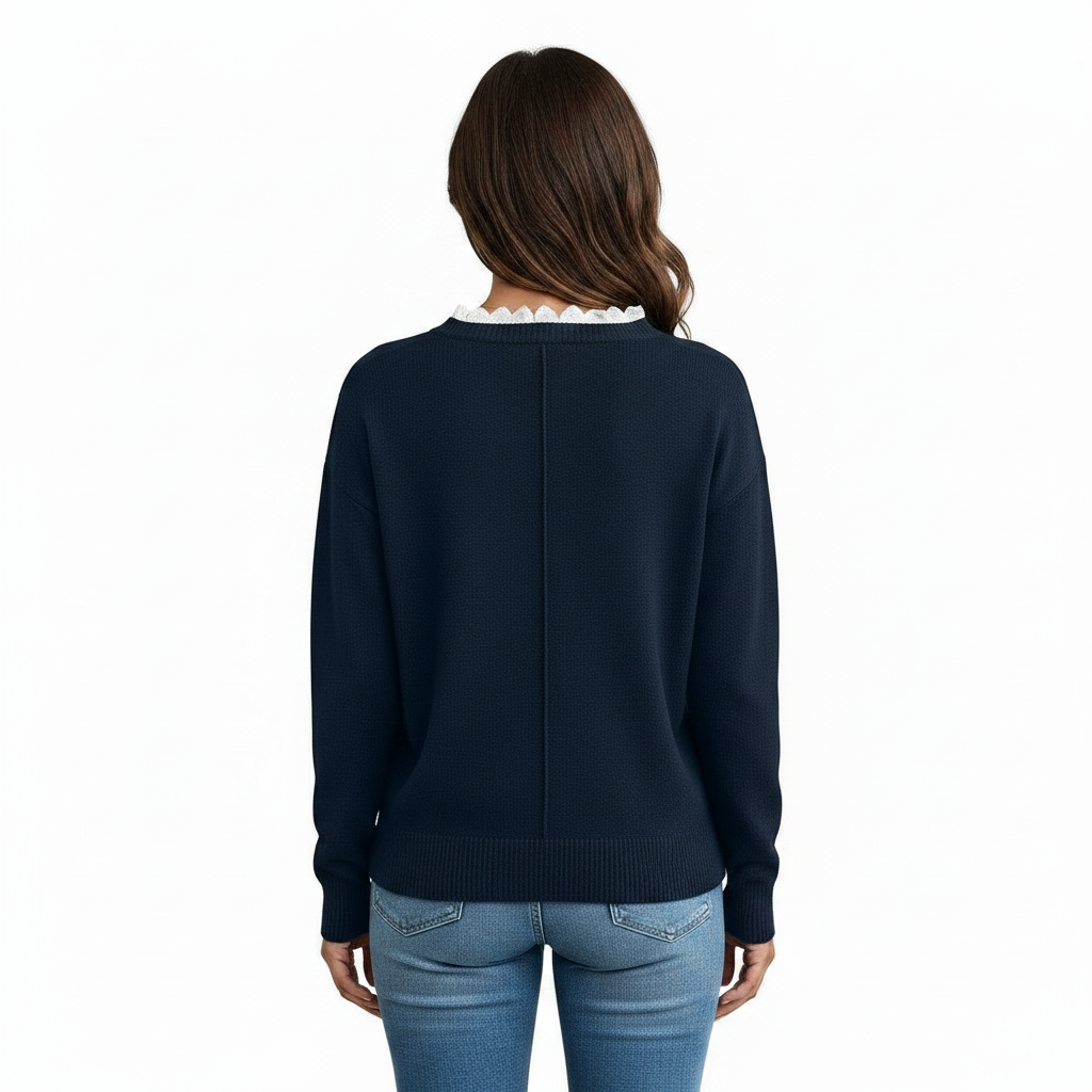Kaitlyssa | Women's Lace Detail Knit Sweater