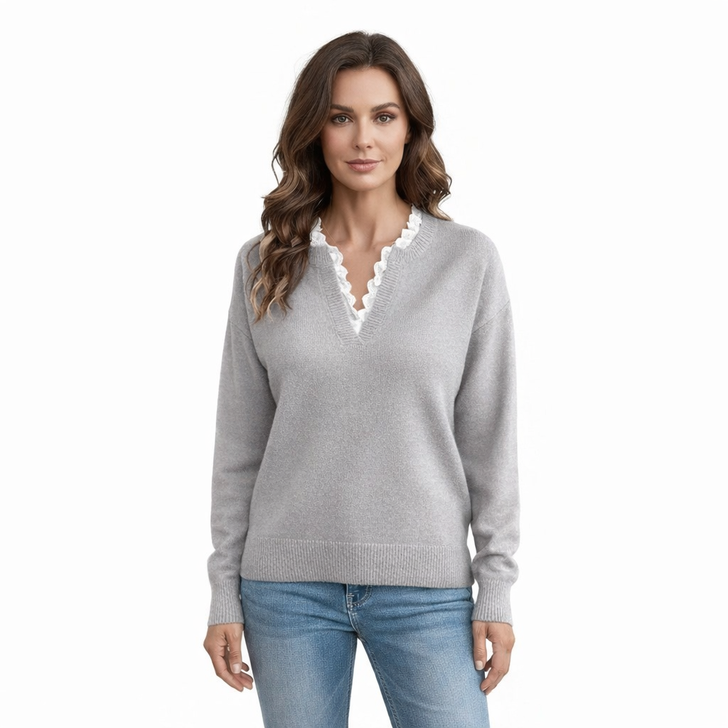 Kaitlyssa | Women's Lace Detail Knit Sweater