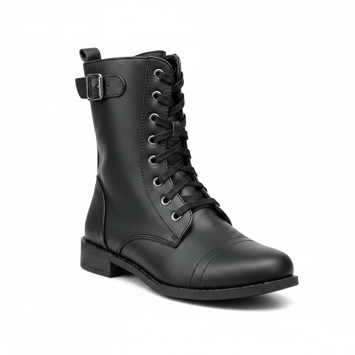 Karyssah | Women's Cushioned Lace-Up Leather Ankle Boots