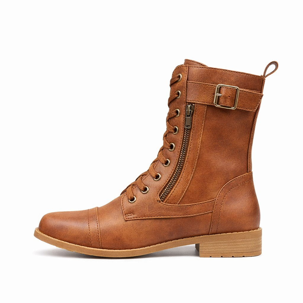 Karyssah | Women's Cushioned Lace-Up Leather Ankle Boots
