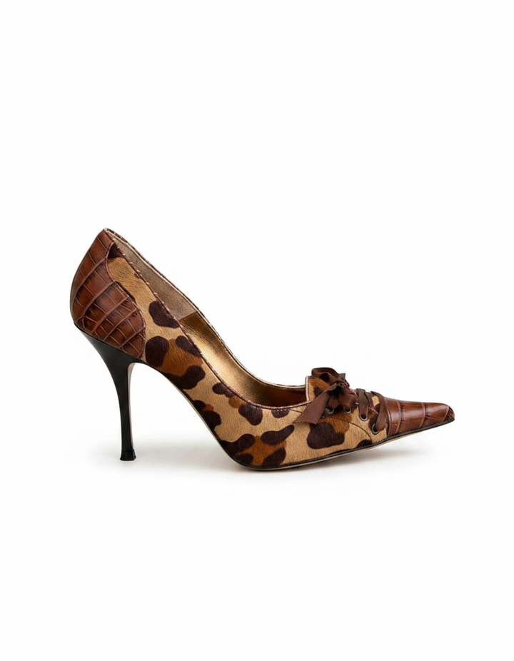 Lavinia | Women's Leopard Print Bow Pumps