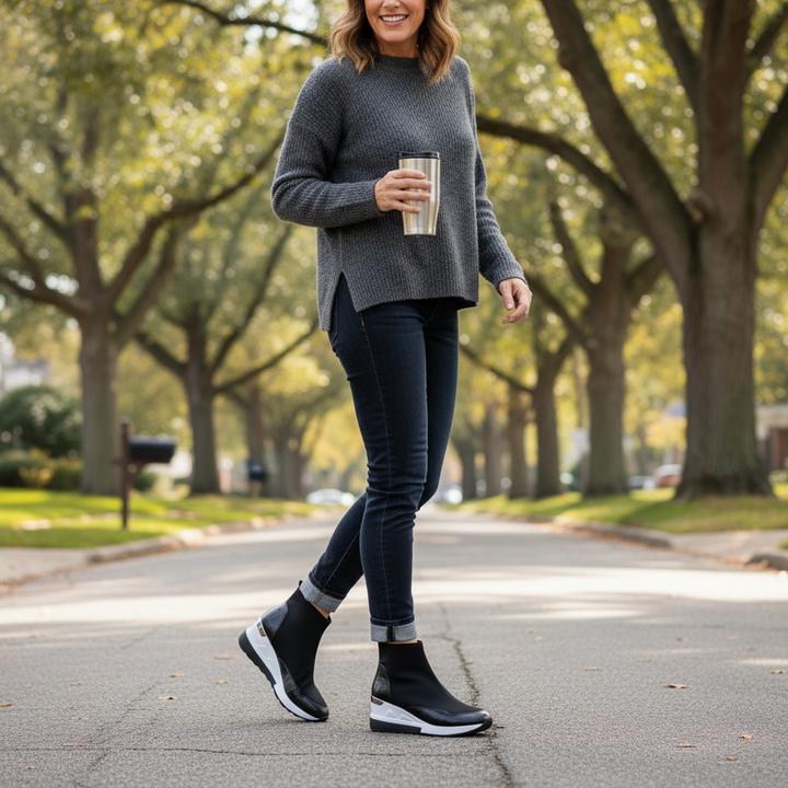 Maele | Women's Lace-Up Wide Fit Leather Boots