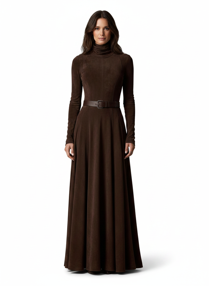 Margaux | Women's Flowy Maxi Dress in Dark Brown
