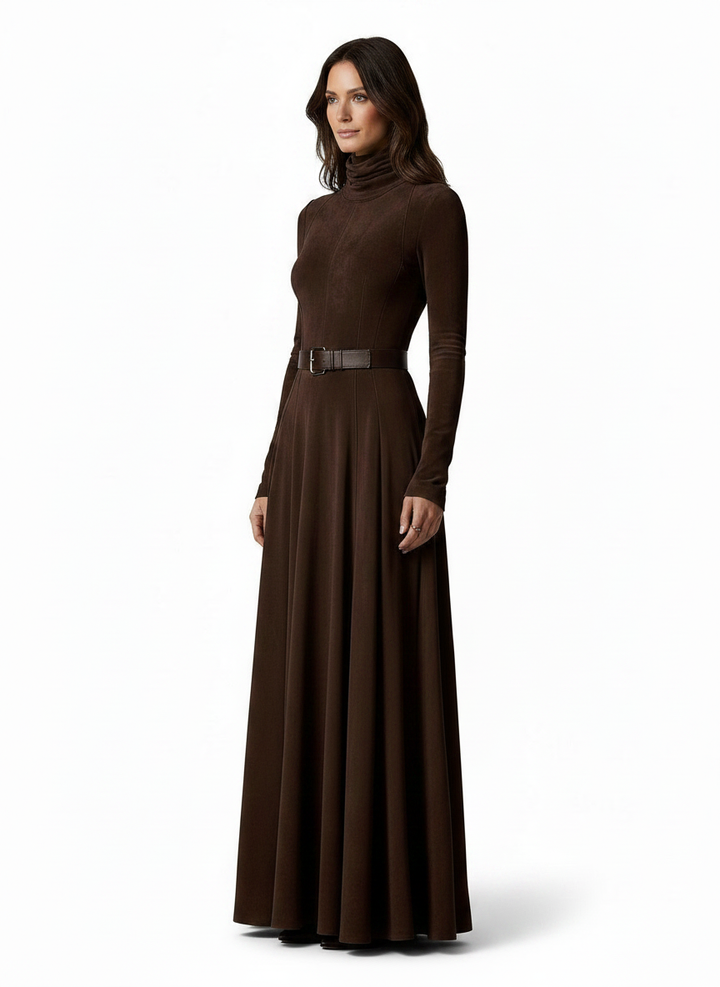 Margaux | Women's Flowy Maxi Dress in Dark Brown