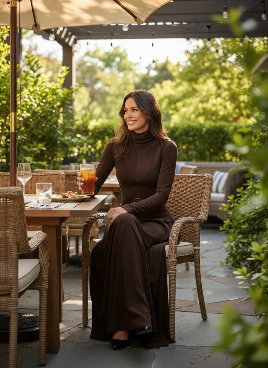 Margaux | Women's Flowy Maxi Dress in Dark Brown