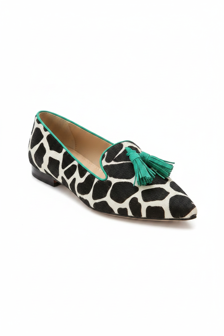 Marlowe | Women's Giraffe Print Fringe Loafers