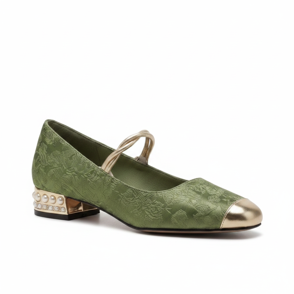 Mestelle | Women's Embellished Mary Jane Block Heels