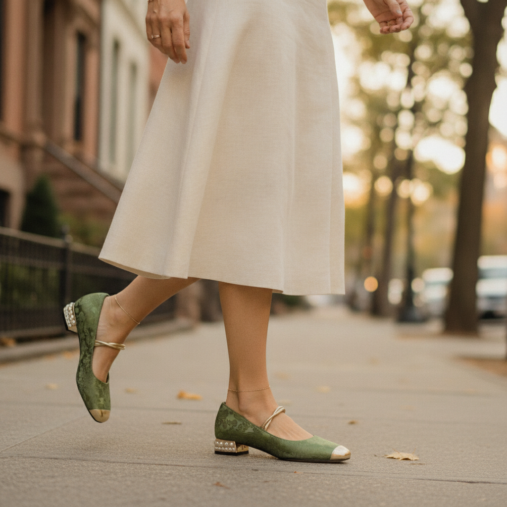 Mestelle | Women's Embellished Mary Jane Block Heels