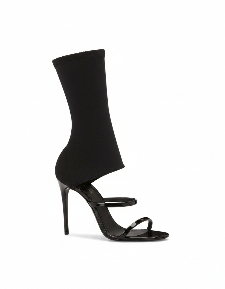 Norma | Women's Wrap Ankle Strap Sandals in Black