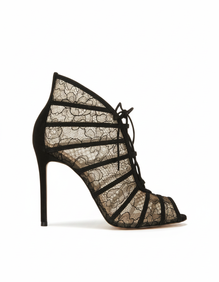 Raina | Women's Cage Lace Heeled Sandals