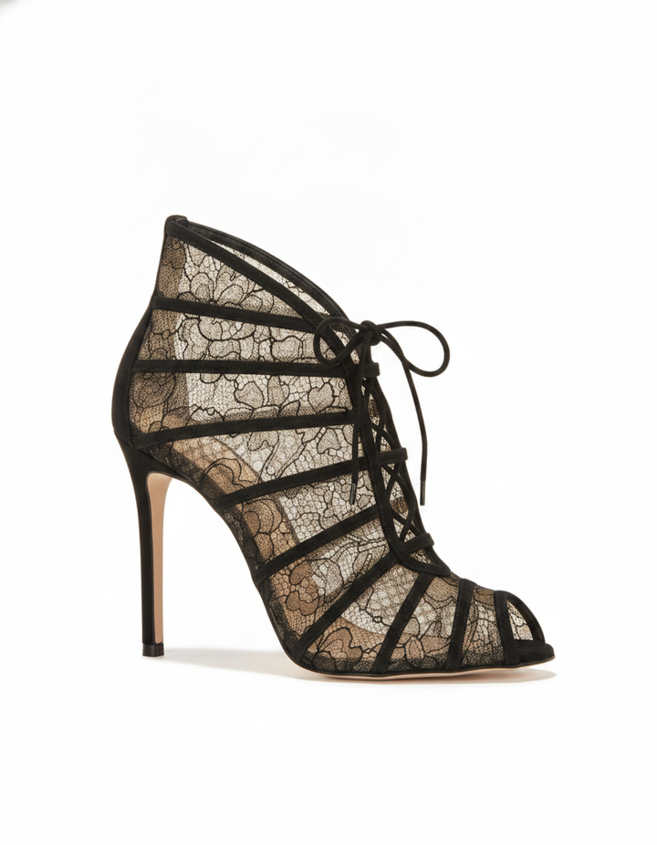 Raina | Women's Cage Lace Heeled Sandals