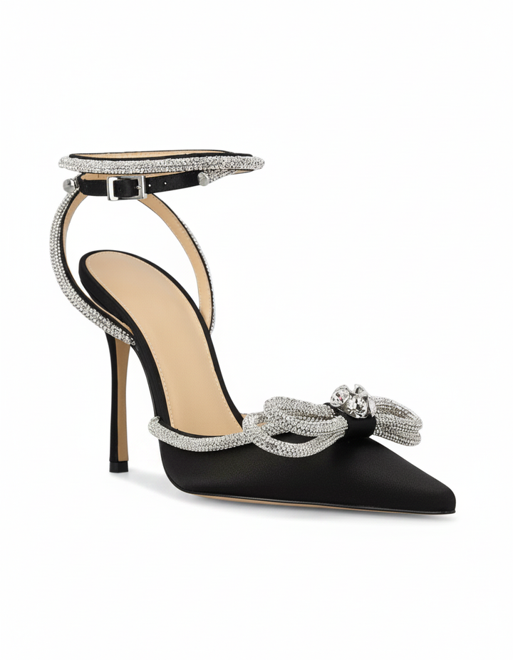 Rina | Women's Rhinestone Bow Pumps in Champagne