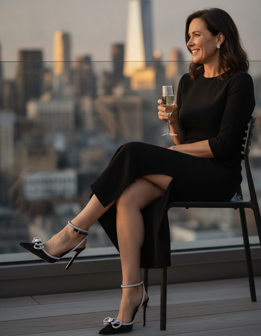 Rina | Women's Rhinestone Bow Pumps in Champagne