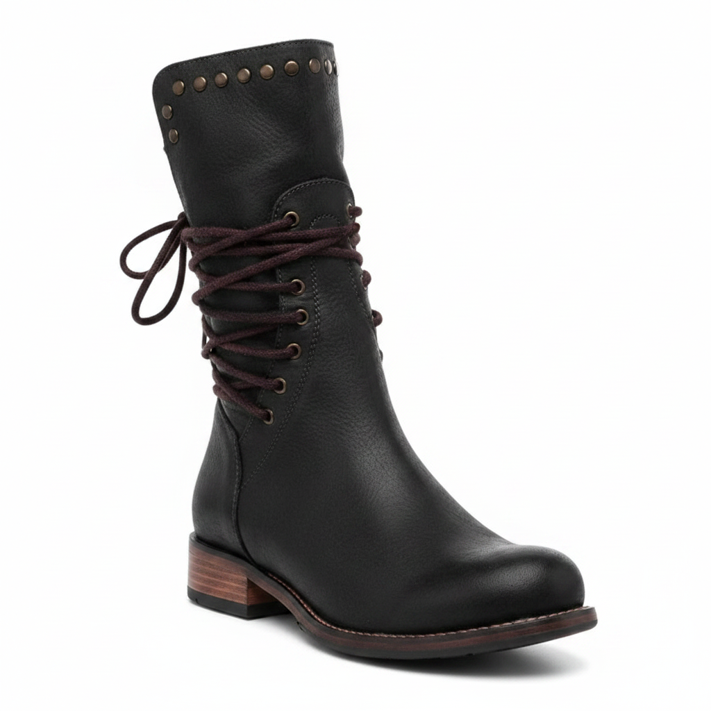 Rowan | Women's Vintage Lace-Up Leather Ankle Boots