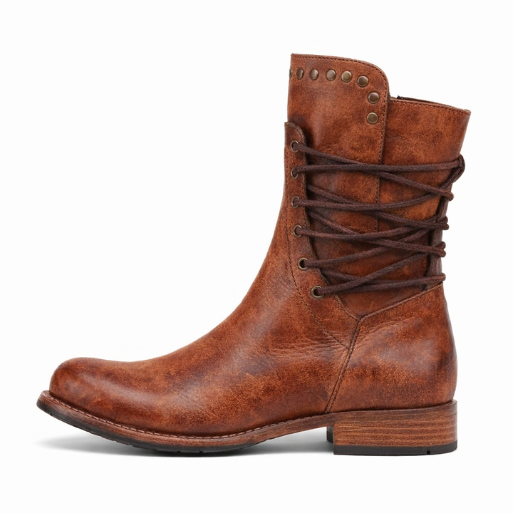 Rowan | Women's Vintage Lace-Up Leather Ankle Boots