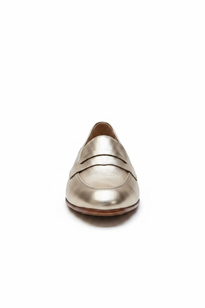 Roxane | Women's Metallic Slip-On Loafers in Gold
