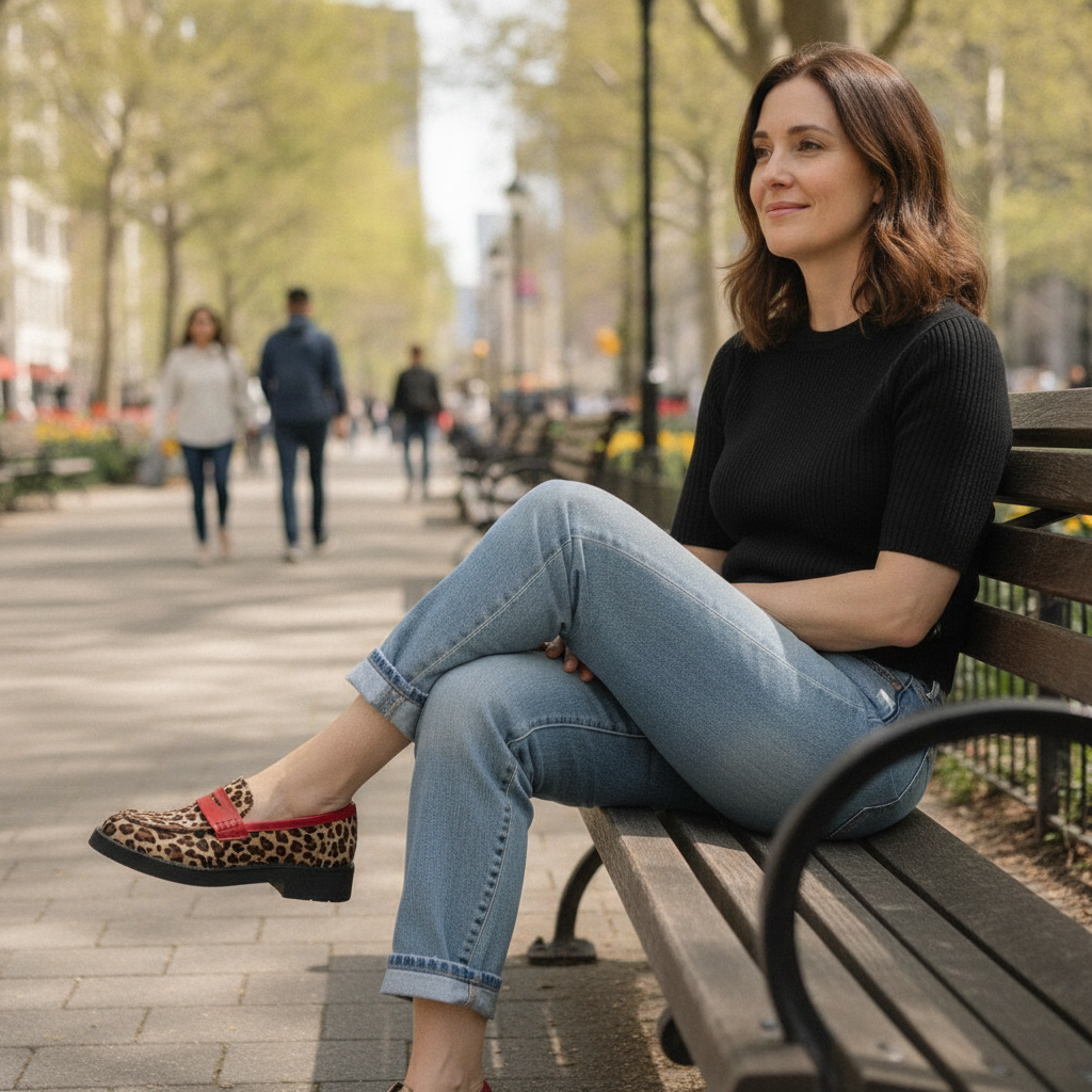 Roxie | Women's Leopard Print Loafers with Red Trim