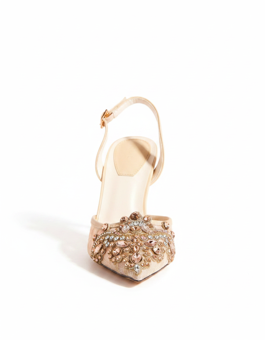 Sadb | Women's Diamond Embroidery Slingback Pumps in Pink