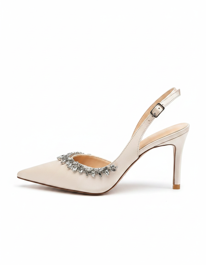 Sai | Women's Diamond Vine Slingback Pumps in Champagne