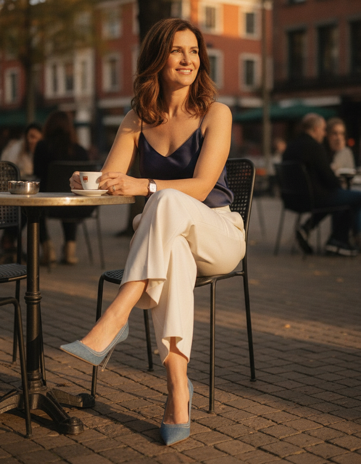 Saint | Women's Denim Steel Stiletto Pumps