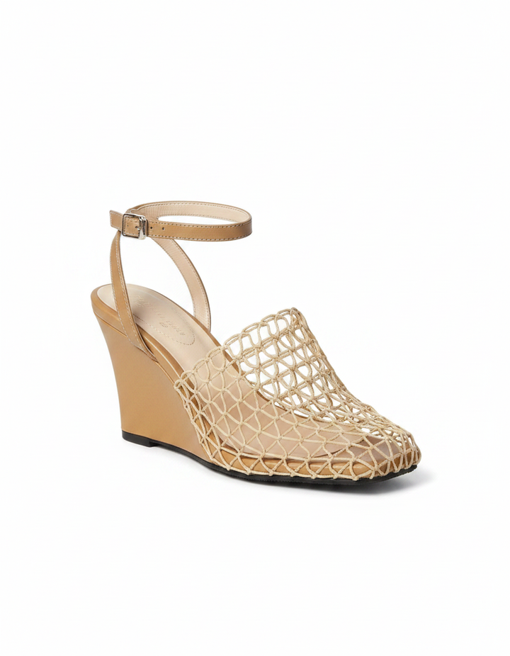 Serah | Women's Fishnet Strap Wedge Heeled Sandals