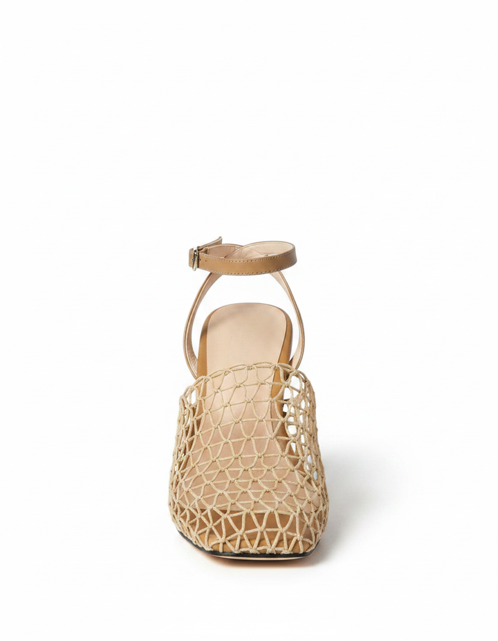 Serah | Women's Fishnet Strap Wedge Heeled Sandals