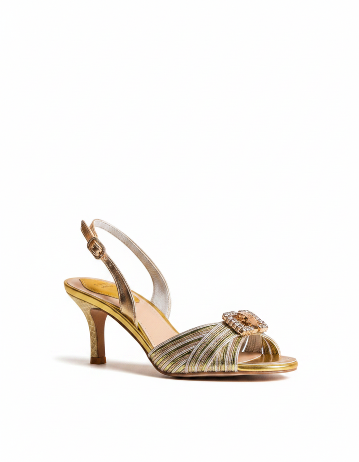 Sevan | Women's Vintage Rhinestone Slingback Sandals in Green