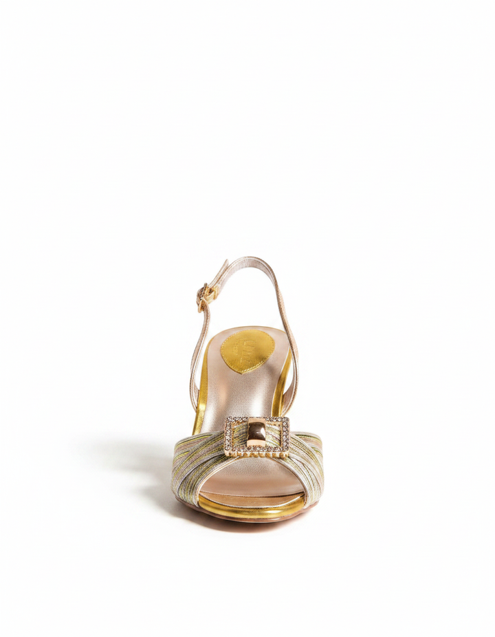 Sevan | Women's Vintage Rhinestone Slingback Sandals in Green