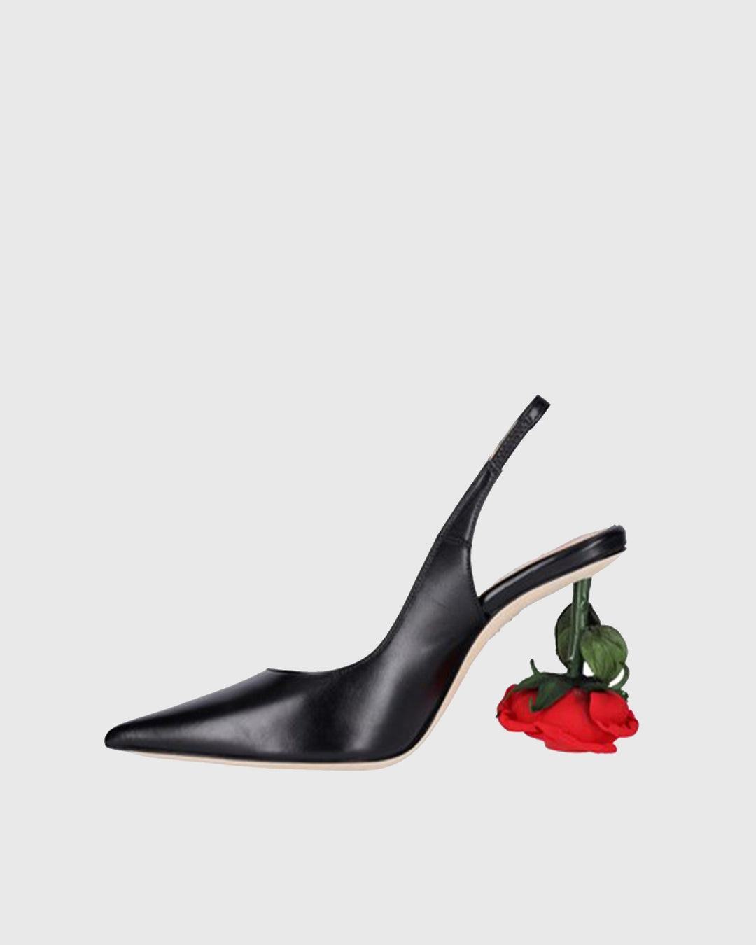 Venice | Women's Flower Heel Leather Slingback Pumps