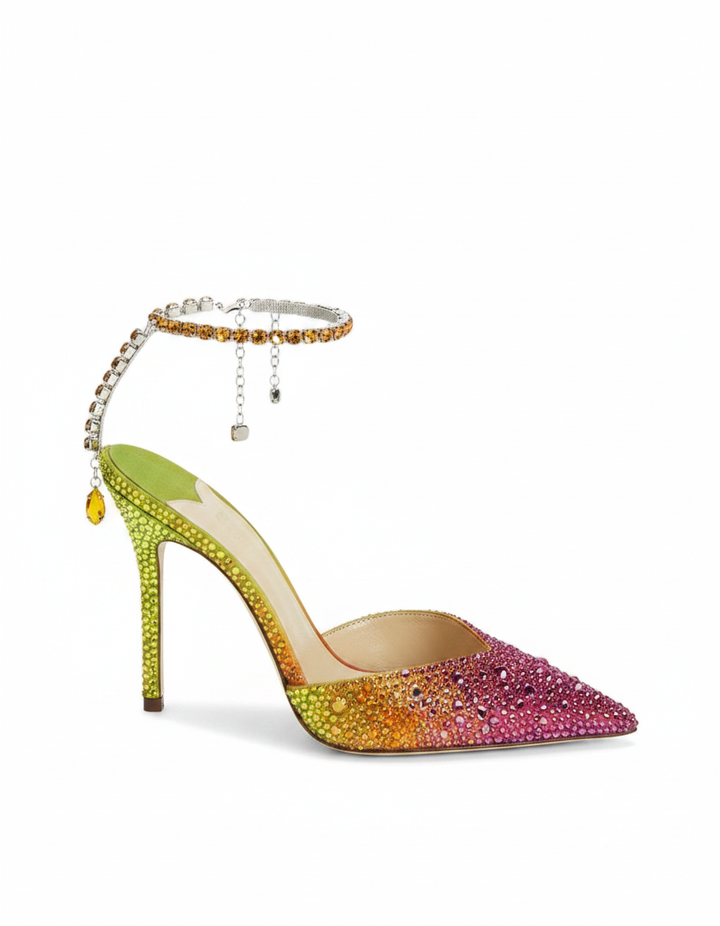 Silva | Women's Rhinestone Strap Pumps in Pink