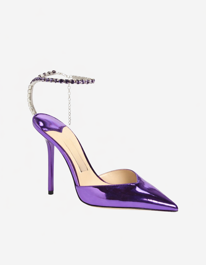 Silva | Women's Rhinestone Strap Pumps in Pink