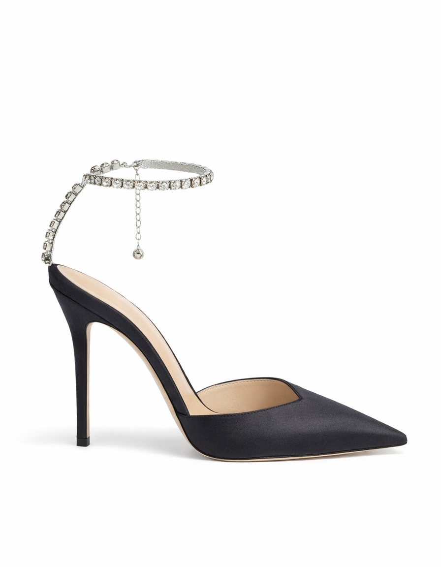 Silva | Women's Rhinestone Strap Pumps in Pink