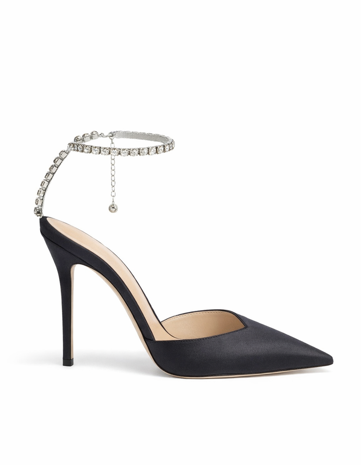 Silva | Women's Rhinestone Strap Pumps in Pink