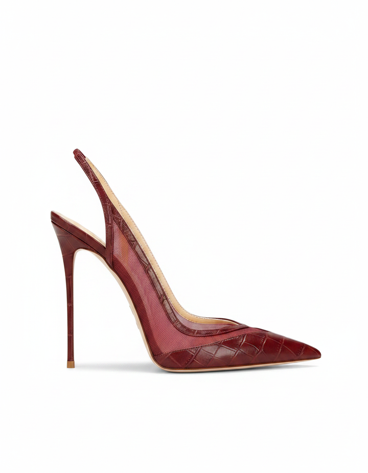 Sylvie | Women's PVC Slingback Pumps in Brown