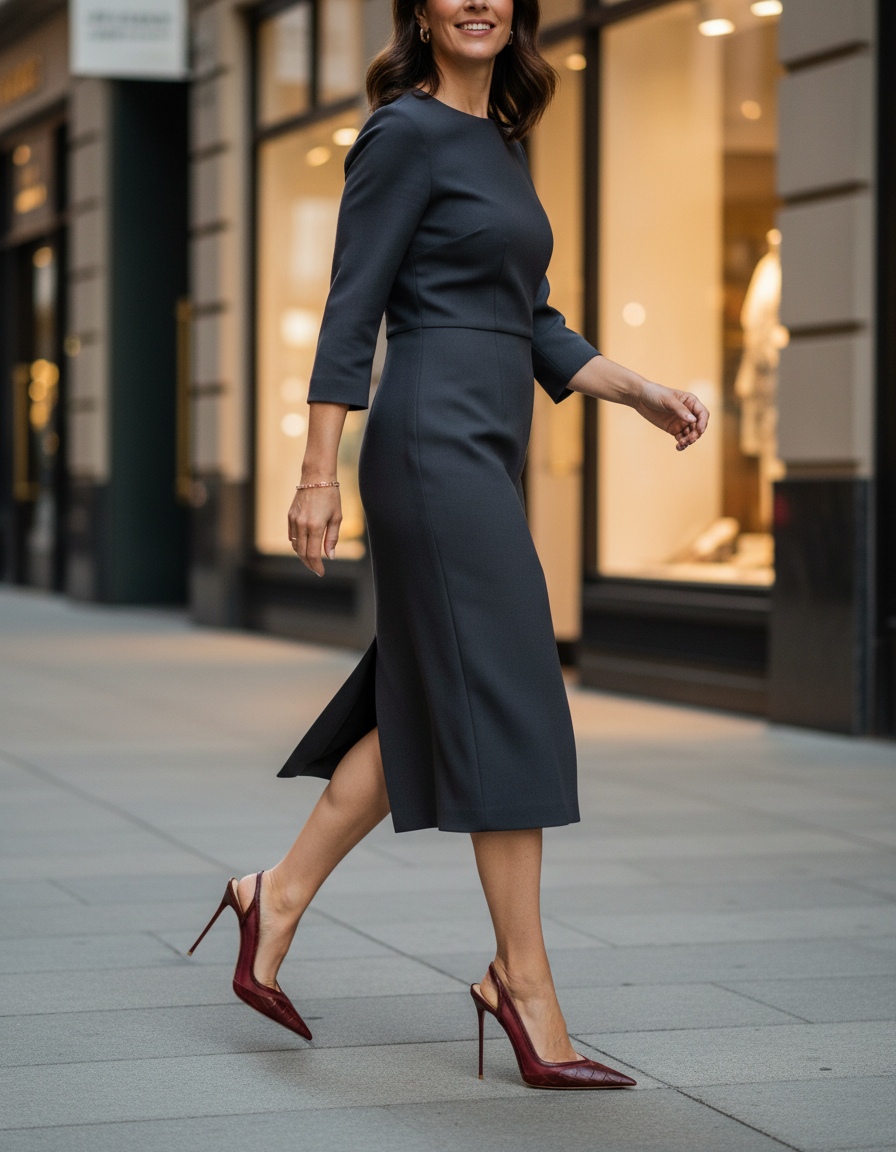 Sylvie | Women's PVC Slingback Pumps in Brown