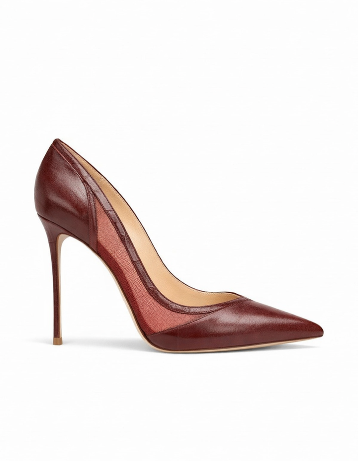 Sylvie | Women's PVC Slingback Pumps in Brown